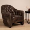 Sadalmelik Upholstered Faux Leather Armchair In Grey