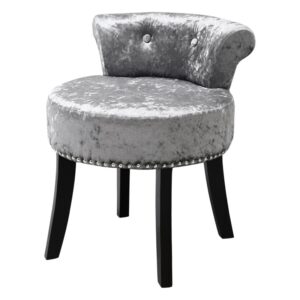 Velvet Upholstery Round Accent Chair Dressing Stool