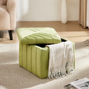 Upholstered Velvet Storage Ottoman Footstool