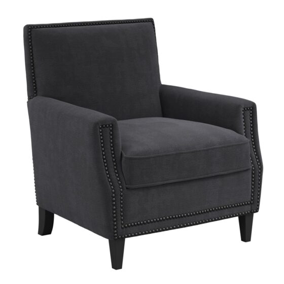 Attica Fabric Armchair With Wooden Legs In Anthracite