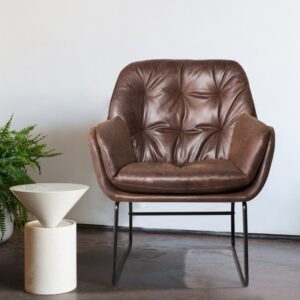 75cm Wide Faux Leather Armchair Double Layer Padded Occasional Chair