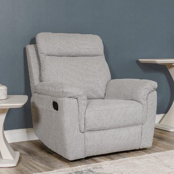 Baraboo Fabric Manual Recliner Chair In Grey