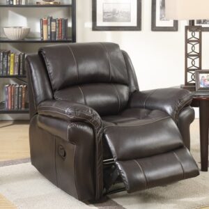 Claton Recliner Sofa Chair In Brown Faux Leather