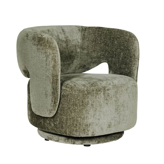 Kenner Swivel Chinelle Fabric Accent Chair In Olive