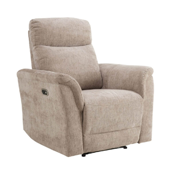 Marinette Fabric Electric Recliner Chair In Mocha