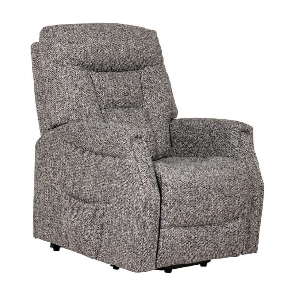 Passaic Fabric Electric Recliner Chair In Dark Grey