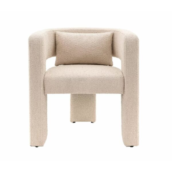 Abilene Fabric Armchair With Black Legs In Taupe