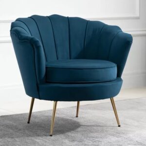 Ariel Fabric Accent Chair In Blue