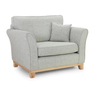 Delft Fabric Armchair With Wooden Frame In Grey