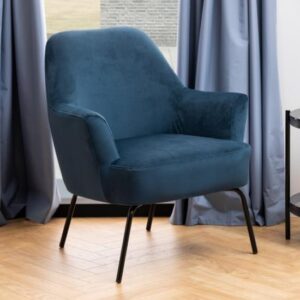 Montclair Fabric Lounge Chair In Navy Blue