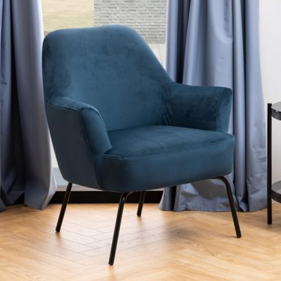 Montclair Fabric Lounge Chair In Navy Blue