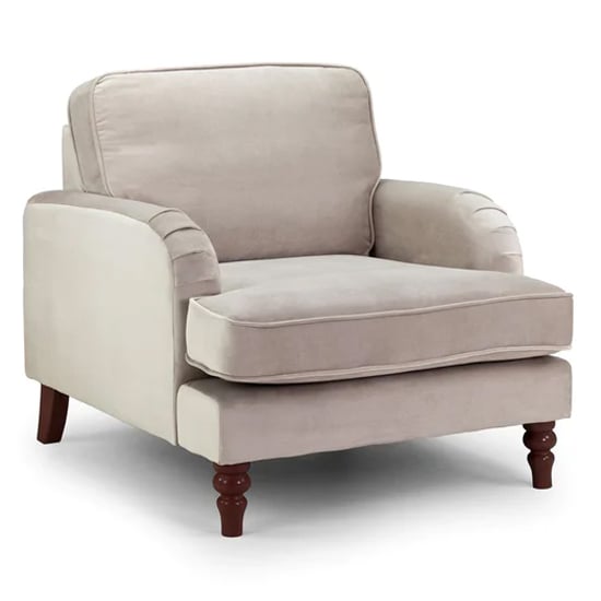 Robert Plush Velvet Armchair In Beige