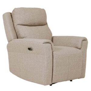 Rochester Fabric 1 Seater Electric Recliner Chair In Mushroom