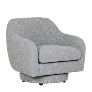 Santiago Fabric Swivel Accent Chair In Grey