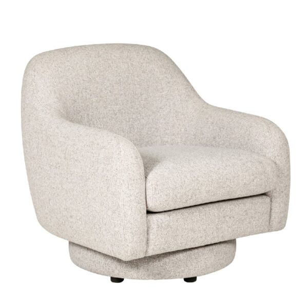 Santiago Fabric Swivel Accent Chair In Natural