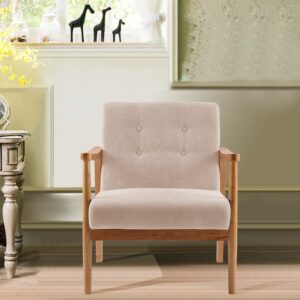 Wooden Armchair Upholstered Occasional Chair