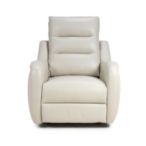 Arcata Electric Power Faux Leather Recliner Chair In Chalk