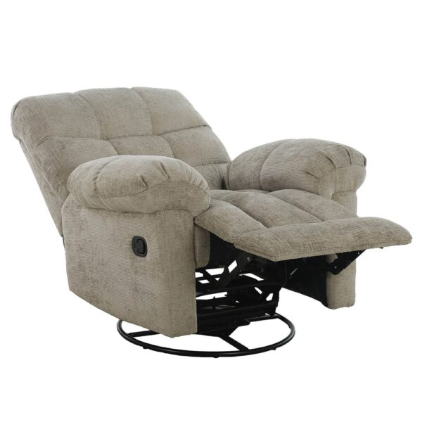 Nelson Glider Swivel Fabric Recliner Chair In Latte