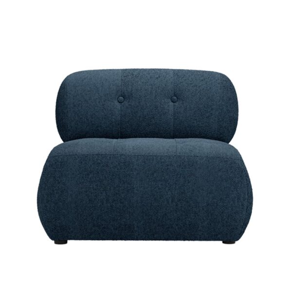 Rawlins Boucle Fabric Accent Chair In Midnight Blue