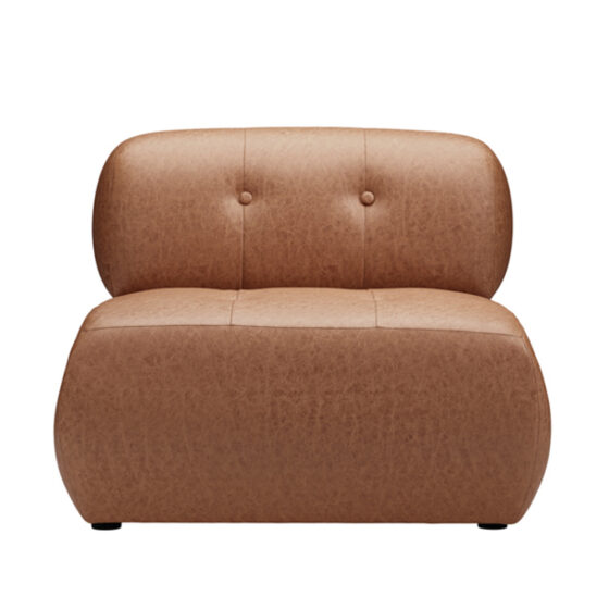 Rawlins Faux Leather Accent Chair In Tan